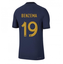 Strój piłkarski Francja Karim Benzema #19 Koszulka Podstawowej MŚ 2022 Krótki Rękaw