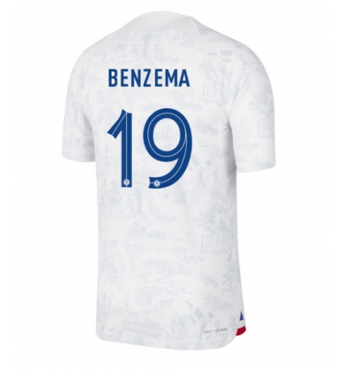 Strój piłkarski Francja Karim Benzema #19 Koszulka Wyjazdowej MŚ 2022 Krótki Rękaw