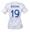 Strój piłkarski Francja Karim Benzema #19 Koszulka Wyjazdowej damskie MŚ 2022 Krótki Rękaw