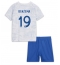 Strój piłkarski Francja Karim Benzema #19 Koszulka Wyjazdowej dziecięce MŚ 2022 Krótki Rękaw (+ Krótkie spodenki)