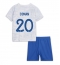 Strój piłkarski Francja Kingsley Coman #20 Koszulka Wyjazdowej dziecięce MŚ 2022 Krótki Rękaw (+ Krótkie spodenki)