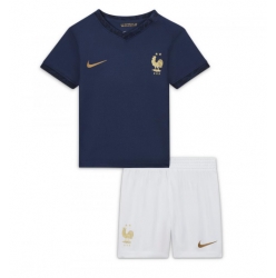 Strój piłkarski Francja Koszulka Podstawowej dziecięce MŚ 2022 Krótki Rękaw (+ Krótkie spodenki)