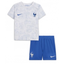 Strój piłkarski Francja Koszulka Wyjazdowej dziecięce MŚ 2022 Krótki Rękaw (+ Krótkie spodenki)
