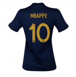 Strój piłkarski Francja Kylian Mbappe #10 Koszulka Podstawowej damskie MŚ 2022 Krótki Rękaw