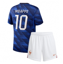 Strój piłkarski Francja Kylian Mbappe #10 Koszulka Podstawowej dziecięce MŚ 2026 Krótki Rękaw (+ Krótkie spodenki)