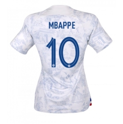Strój piłkarski Francja Kylian Mbappe #10 Koszulka Wyjazdowej damskie MŚ 2022 Krótki Rękaw