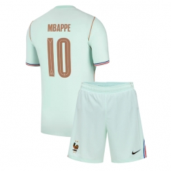 Strój piłkarski Francja Kylian Mbappe #10 Koszulka Wyjazdowej dziecięce MŚ 2026 Krótki Rękaw (+ Krótkie spodenki)