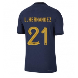 Strój piłkarski Francja Lucas Hernandez #21 Koszulka Podstawowej MŚ 2022 Krótki Rękaw
