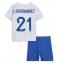 Strój piłkarski Francja Lucas Hernandez #21 Koszulka Wyjazdowej dziecięce MŚ 2022 Krótki Rękaw (+ Krótkie spodenki)