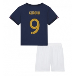 Strój piłkarski Francja Olivier Giroud #9 Koszulka Podstawowej dziecięce MŚ 2022 Krótki Rękaw (+ Krótkie spodenki)