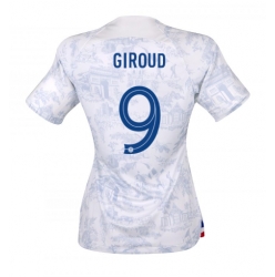 Strój piłkarski Francja Olivier Giroud #9 Koszulka Wyjazdowej damskie MŚ 2022 Krótki Rękaw