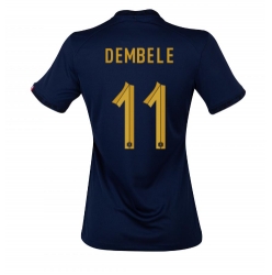 Strój piłkarski Francja Ousmane Dembele #11 Koszulka Podstawowej damskie MŚ 2022 Krótki Rękaw
