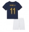 Strój piłkarski Francja Ousmane Dembele #11 Koszulka Podstawowej dziecięce MŚ 2022 Krótki Rękaw (+ Krótkie spodenki)
