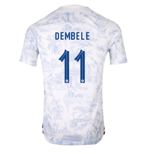Strój piłkarski Francja Ousmane Dembele #11 Koszulka Wyjazdowej MŚ 2022 Krótki Rękaw