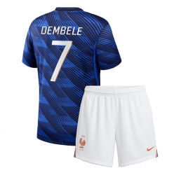 Strój piłkarski Francja Ousmane Dembele #7 Koszulka Podstawowej dziecięce MŚ 2026 Krótki Rękaw (+ Krótkie spodenki)
