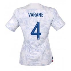 Strój piłkarski Francja Raphael Varane #4 Koszulka Wyjazdowej damskie MŚ 2022 Krótki Rękaw