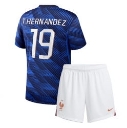 Strój piłkarski Francja Theo Hernandez #19 Koszulka Podstawowej dziecięce MŚ 2026 Krótki Rękaw (+ Krótkie spodenki)