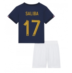 Strój piłkarski Francja William Saliba #17 Koszulka Podstawowej dziecięce MŚ 2022 Krótki Rękaw (+ Krótkie spodenki)