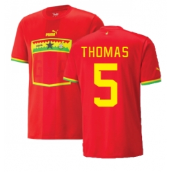 Strój piłkarski Ghana Thomas Partey #5 Koszulka Wyjazdowej MŚ 2022 Krótki Rękaw