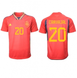 Strój piłkarski Hiszpania Daniel Carvajal #20 Koszulka Podstawowej MŚ 2022 Krótki Rękaw