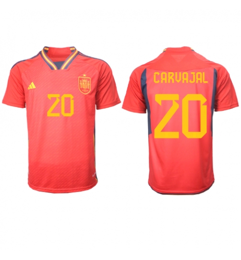 Strój piłkarski Hiszpania Daniel Carvajal #20 Koszulka Podstawowej MŚ 2022 Krótki Rękaw