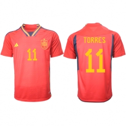 Strój piłkarski Hiszpania Ferran Torres #11 Koszulka Podstawowej MŚ 2022 Krótki Rękaw