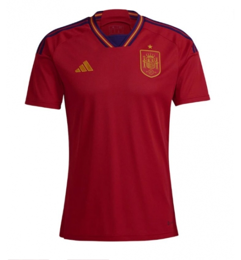 Strój piłkarski Hiszpania Koszulka Podstawowej MŚ 2022 Krótki Rękaw