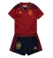 Strój piłkarski Hiszpania Koszulka Podstawowej dziecięce MŚ 2022 Krótki Rękaw (+ Krótkie spodenki)