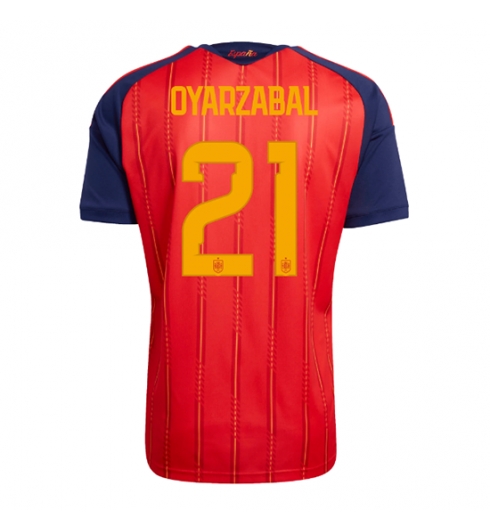 Strój piłkarski Hiszpania Mikel Oyarzabal #21 Koszulka Podstawowej MŚ 2026 Krótki Rękaw Strój piłkarski Hiszpania Mikel Oyarzabal #21 Koszulka Podstawowej MŚ 2026 Krótki Rękaw