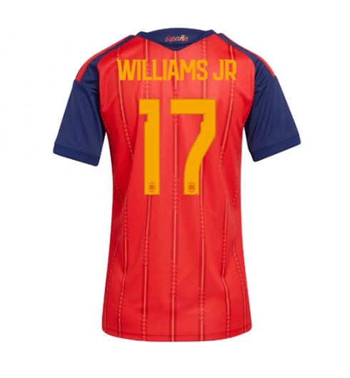 Strój piłkarski Hiszpania Nico Williams #17 Koszulka Podstawowej damskie MŚ 2026 Krótki Rękaw Strój piłkarski Hiszpania Nico Williams #17 Koszulka Podstawowej damskie MŚ 2026 Krótki Rękaw