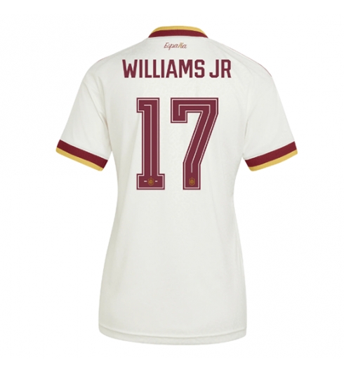 Strój piłkarski Hiszpania Nico Williams #17 Koszulka Wyjazdowej damskie MŚ 2026 Krótki Rękaw Strój piłkarski Hiszpania Nico Williams #17 Koszulka Wyjazdowej damskie MŚ 2026 Krótki Rękaw