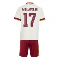 Strój piłkarski Hiszpania Nico Williams #17 Koszulka Wyjazdowej dziecięce MŚ 2026 Krótki Rękaw (+ Krótkie spodenki)