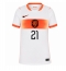 Strój piłkarski Holandia Frenkie de Jong #21 Koszulka Wyjazdowej damskie MŚ 2026 Krótki Rękaw