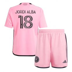 Strój piłkarski Inter Miami Jordi Alba #18 Koszulka Podstawowej dziecięce 2024-25 Krótki Rękaw (+ Krótkie spodenki)