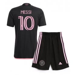 Strój piłkarski Inter Miami Lionel Messi #10 Koszulka Wyjazdowej dziecięce 2024-25 Krótki Rękaw (+ Krótkie spodenki)