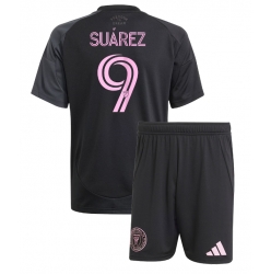 Strój piłkarski Inter Miami Luis Suarez #9 Koszulka Wyjazdowej dziecięce 2025-26 Krótki Rękaw (+ Krótkie spodenki)