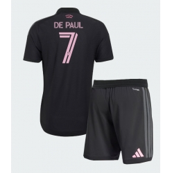 Strój piłkarski Inter Miami Rodrigo De Paul #7 Koszulka Wyjazdowej dziecięce 2026-27 Krótki Rękaw (+ Krótkie spodenki)