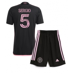 Strój piłkarski Inter Miami Sergio Busquets #5 Koszulka Wyjazdowej dziecięce 2024-25 Krótki Rękaw (+ Krótkie spodenki)