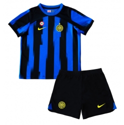 Strój piłkarski Inter Milan Koszulka Podstawowej dziecięce 2023-24 Krótki Rękaw (+ Krótkie spodenki)