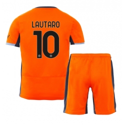 Strój piłkarski Inter Milan Lautaro Martinez #10 Koszulka Trzeciej dziecięce 2023-24 Krótki Rękaw (+ Krótkie spodenki)