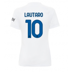 Strój piłkarski Inter Milan Lautaro Martinez #10 Koszulka Wyjazdowej damskie 2023-24 Krótki Rękaw