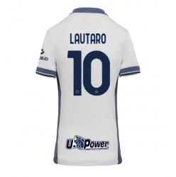 Strój piłkarski Inter Milan Lautaro Martinez #10 Koszulka Wyjazdowej damskie 2024-25 Krótki Rękaw
