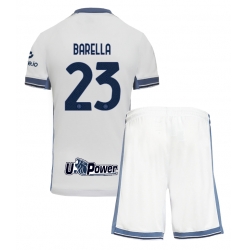 Strój piłkarski Inter Milan Nicolo Barella #23 Koszulka Wyjazdowej dziecięce 2024-25 Krótki Rękaw (+ Krótkie spodenki)