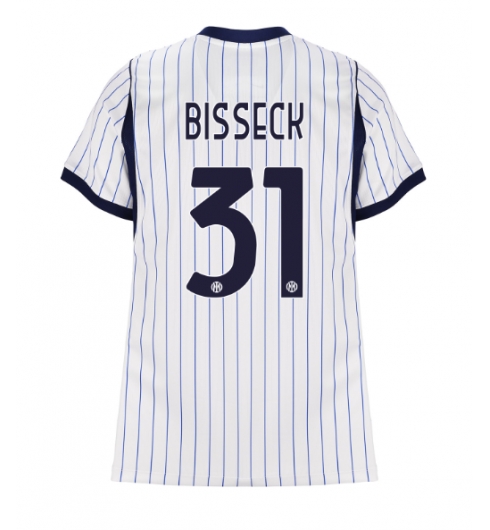 Strój piłkarski Inter Milan Yann Bisseck #31 Koszulka Wyjazdowej damskie 2026-27 Krótki Rękaw Strój piłkarski Inter Milan Yann Bisseck #31 Koszulka Wyjazdowej damskie 2026-27 Krótki Rękaw