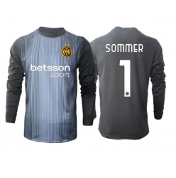 Strój piłkarski Inter Milan Yann Sommer #1 Bramkarskie Koszulka Podstawowej 2025-26 Długi Rękaw Strój piłkarski Inter Milan Yann Sommer #1 Bramkarskie Koszulka Podstawowej 2025-26 Długi Rękaw