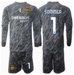 Strój piłkarski Inter Milan Yann Sommer #1 Bramkarskie Koszulka Trzeciej dziecięce 2024-25 Długi Rękaw (+ Krótkie spodenki)