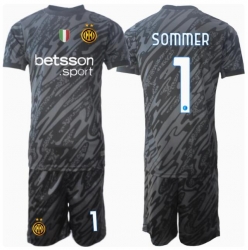 Strój piłkarski Inter Milan Yann Sommer #1 Bramkarskie Koszulka Trzeciej dziecięce 2024-25 Krótki Rękaw (+ Krótkie spodenki)
