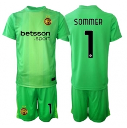 Strój piłkarski Inter Milan Yann Sommer #1 Bramkarskie Koszulka Trzeciej dziecięce 2025-26 Krótki Rękaw (+ Krótkie spodenki)