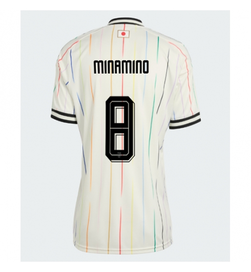 Strój piłkarski Japonia Takumi Minamino #8 Koszulka Wyjazdowej damskie MŚ 2026 Krótki Rękaw Strój piłkarski Japonia Takumi Minamino #8 Koszulka Wyjazdowej damskie MŚ 2026 Krótki Rękaw