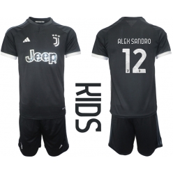 Strój piłkarski Juventus Alex Sandro #12 Koszulka Trzeciej dziecięce 2023-24 Krótki Rękaw (+ Krótkie spodenki)
